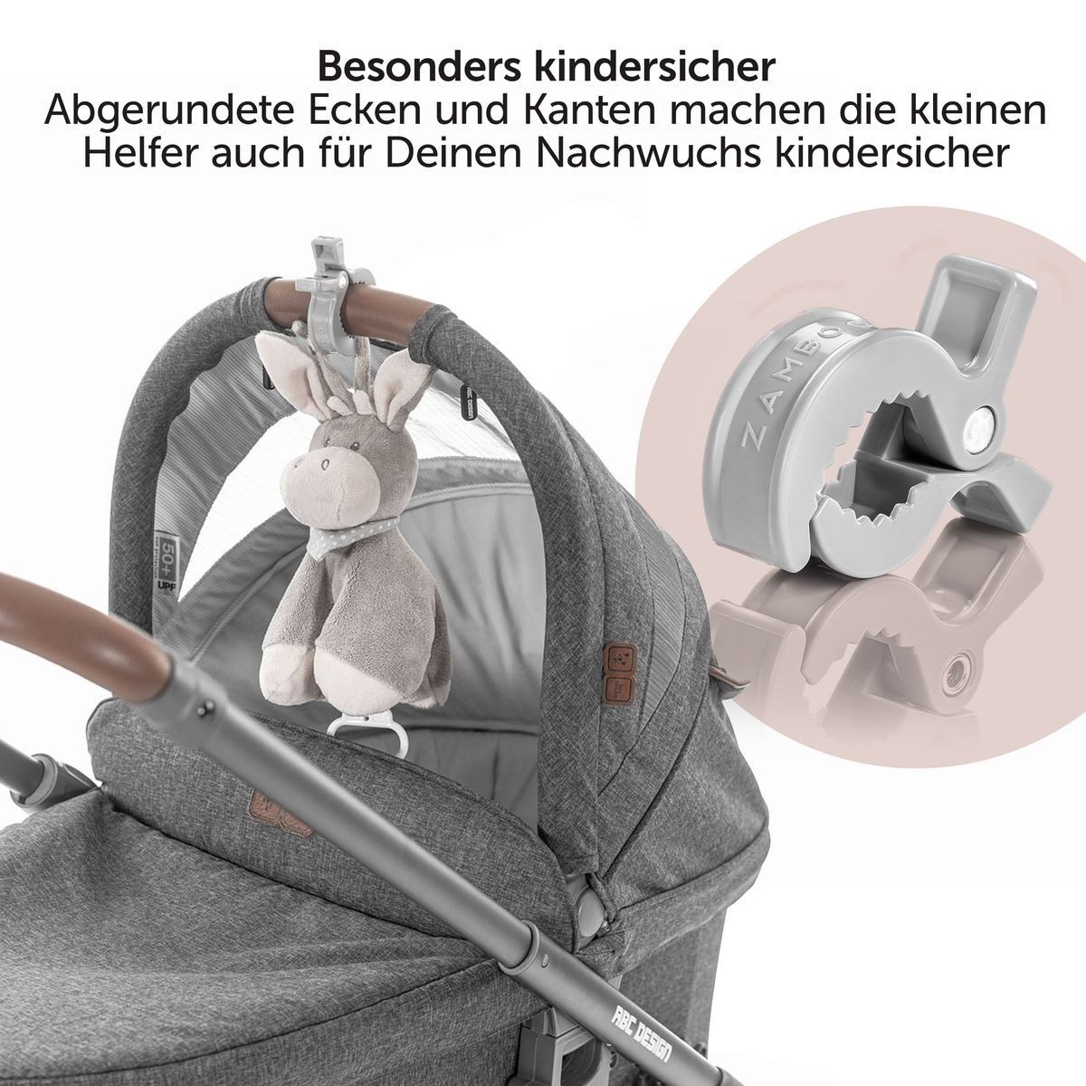 Kinder-Buggy Grau Weiß