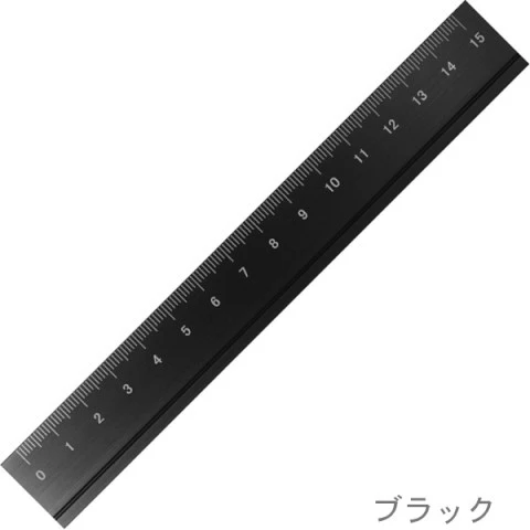 SLIP-ON ALUMINIUM RULER 15CM BLACK