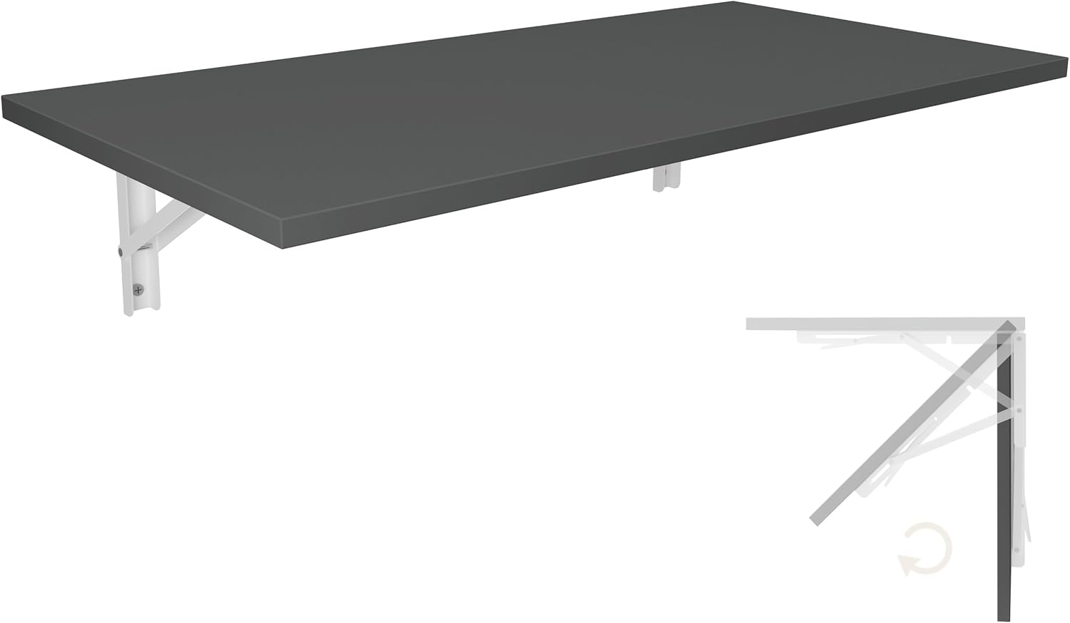Wall Mounted Folding Dining Table 80 x 40cm White Dining Table Wall Bar Table Folding Wall Mounted Table for Office Kitchen Dining Room