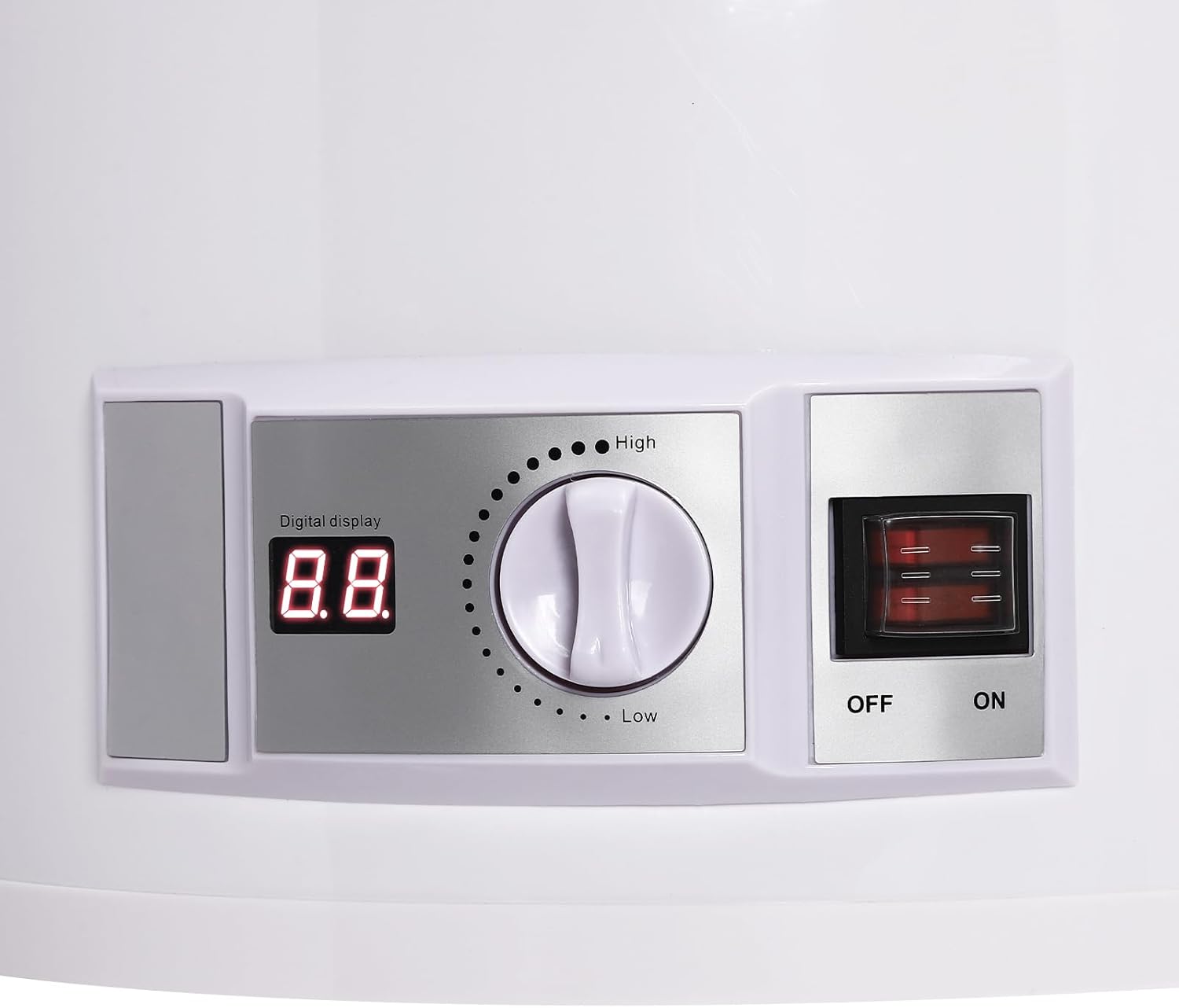 EU 50L Elektronischer Warmwasserbereiter, Durchlauferhitzer mit Temperaturanzeigefeld und Leckage-Schutz, Elektrischer Wassererhitzer bis 75℃ mit Handbrause Wasserhahn für Küchen Toiletten, 71 * 34cm