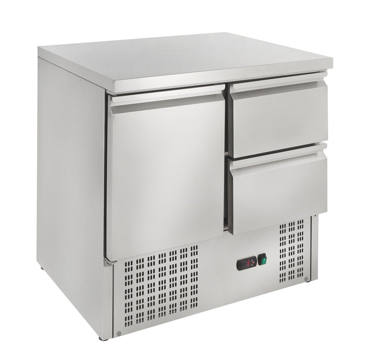 Dönergrill Mini Kühltisch Edelstahl GN 1/1 1 Tür 2 Schubladen