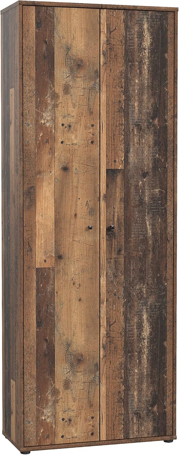 FORTE TEMPRA 2 Door Wardrobe with 2 Doors - Vintage Old Wood - 73.6 x 197 x 34.8 cm