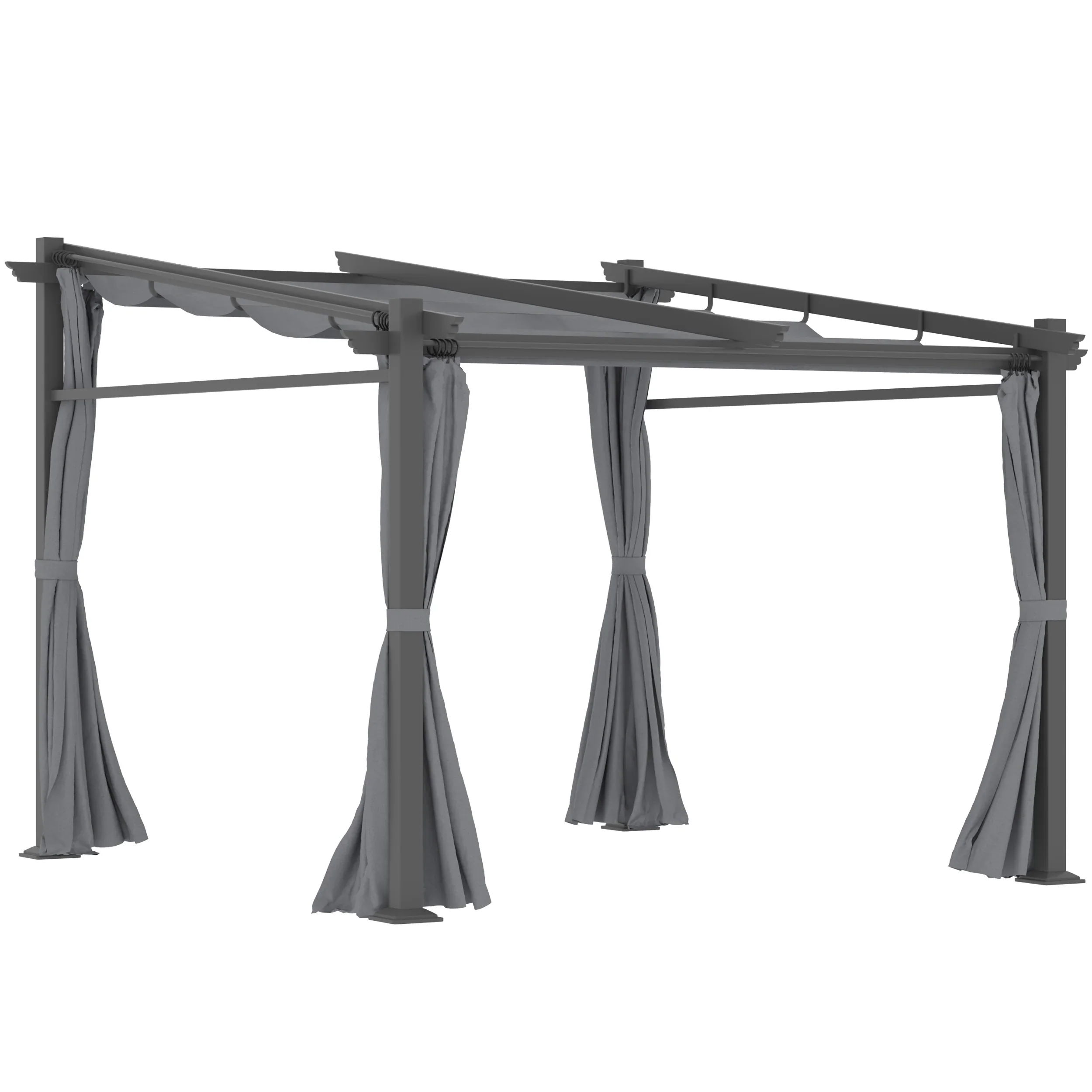 Outsunny Pergola met uitschuifbaar dak en kabelsysteem