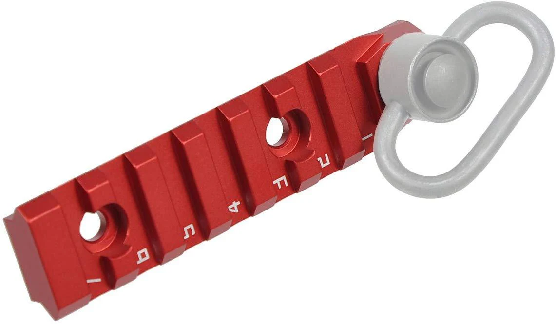 Green Blob Outdoors 7 Slots Dual Interface KEYMOD Rail Section 3/8'' Quick Detachable Socket QD Attachment Feature Red Color