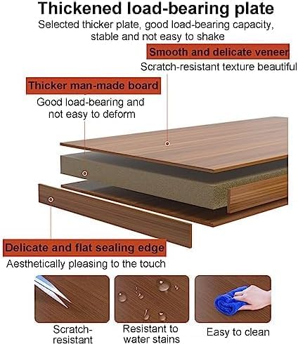 Moderna Scrivania in Legno con Cassetti，Scrivania da Lavoro con Cassettiera per casa e Ufficio con Ripiano Portaoggetti e Libreria per Computer in l(Size:120x45x165cm,Color:Bianco)