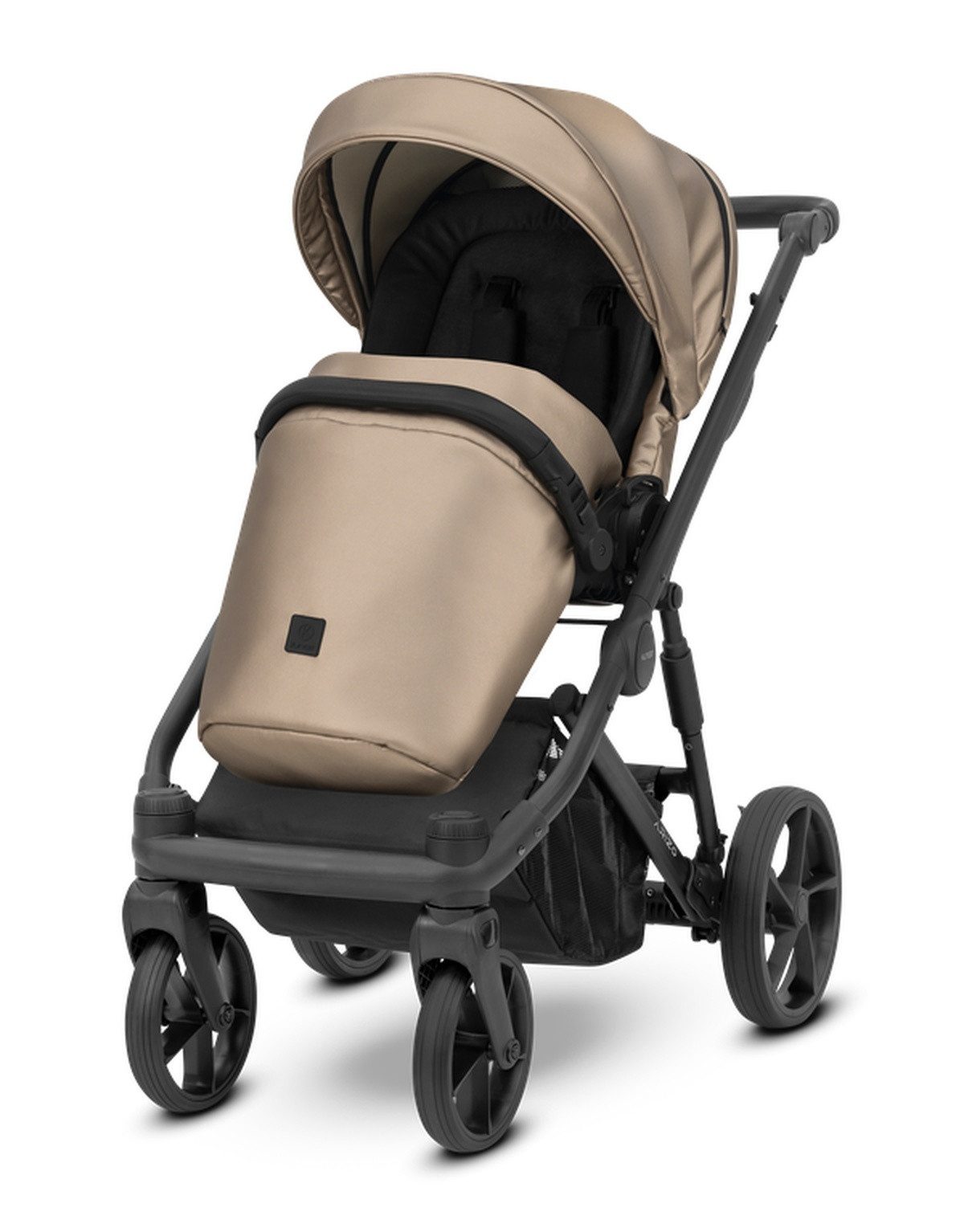Kombi-Kinderwagen ARIZO 2 in1 Kinderwagen mit schwarzem Rahmen und Tragetasche