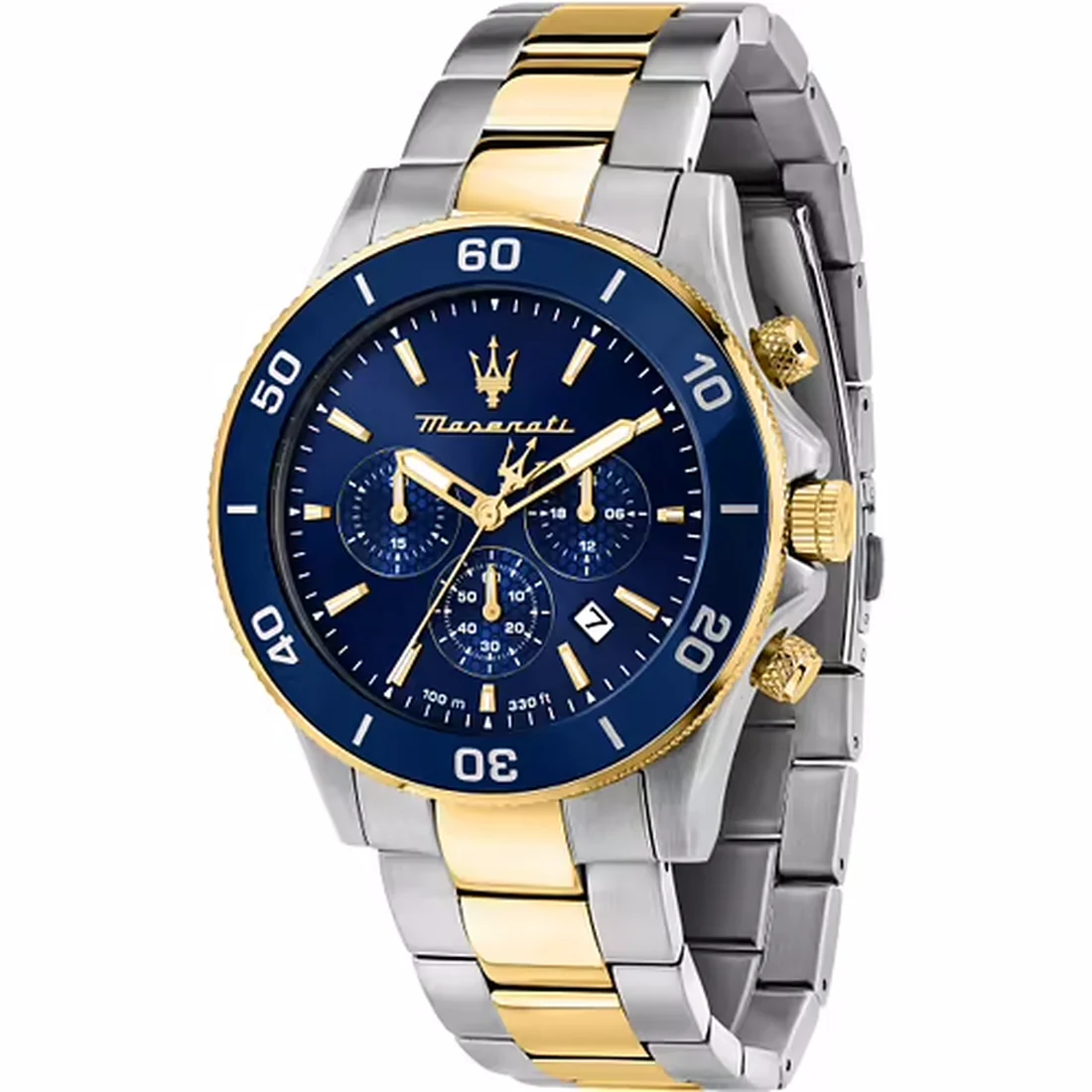 Orologio Maserati Competizione crono quadrante blu bicolore oro