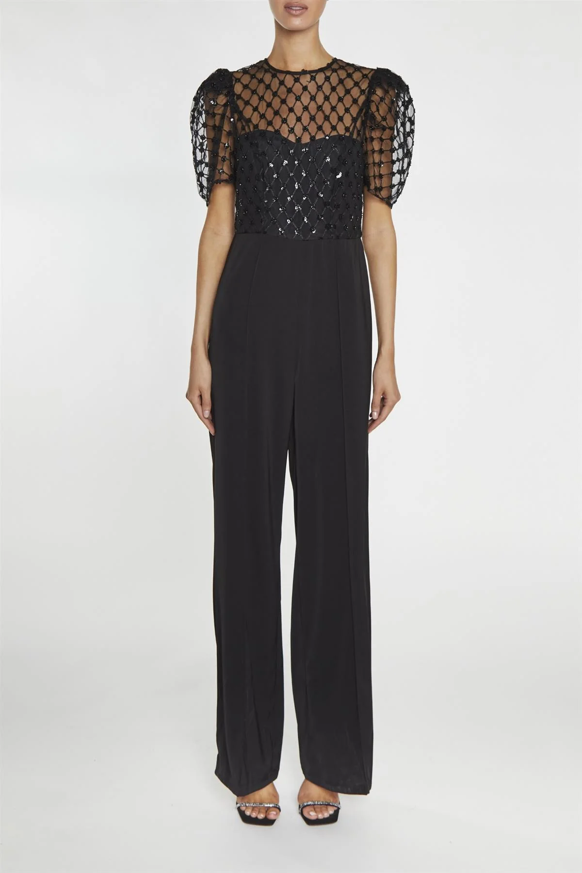 Mara Black Puff Sleeve Jumpsuit