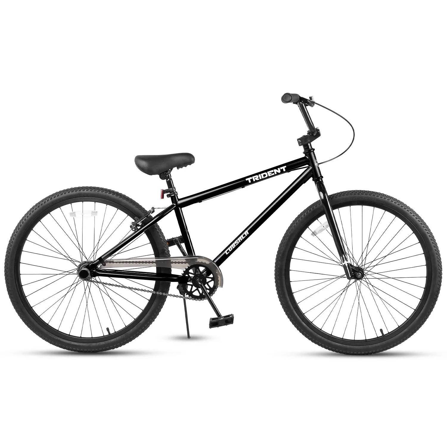 cubsala 24 Inch BMX Race Bike Trident Bicycles Beginner-Level to Advanced Riders with 2 Pegs Trick Cycling and Professional Riding, Black