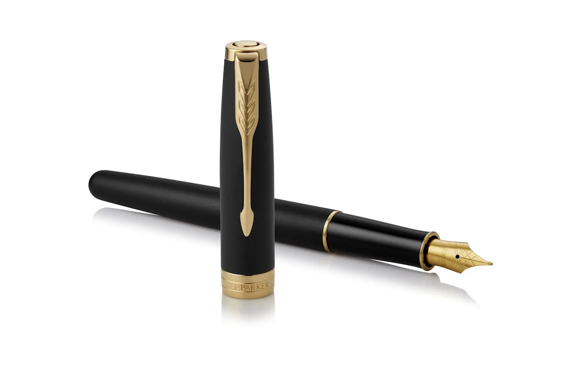 Parker Sonnet Matte Black Gold Trim Fountain Pen