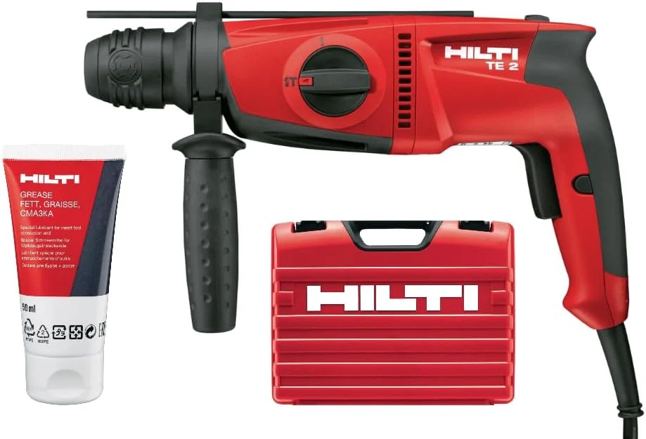 Hilti 228080 Kompakter Bohrhammer TE 2 230V (650 W, Bohraufgaben mit 2 Modi: mit und ohne Schlagzeug, Gewicht 2,7 kg, 1.8 J, SDS Plus, inkl. Koffer)