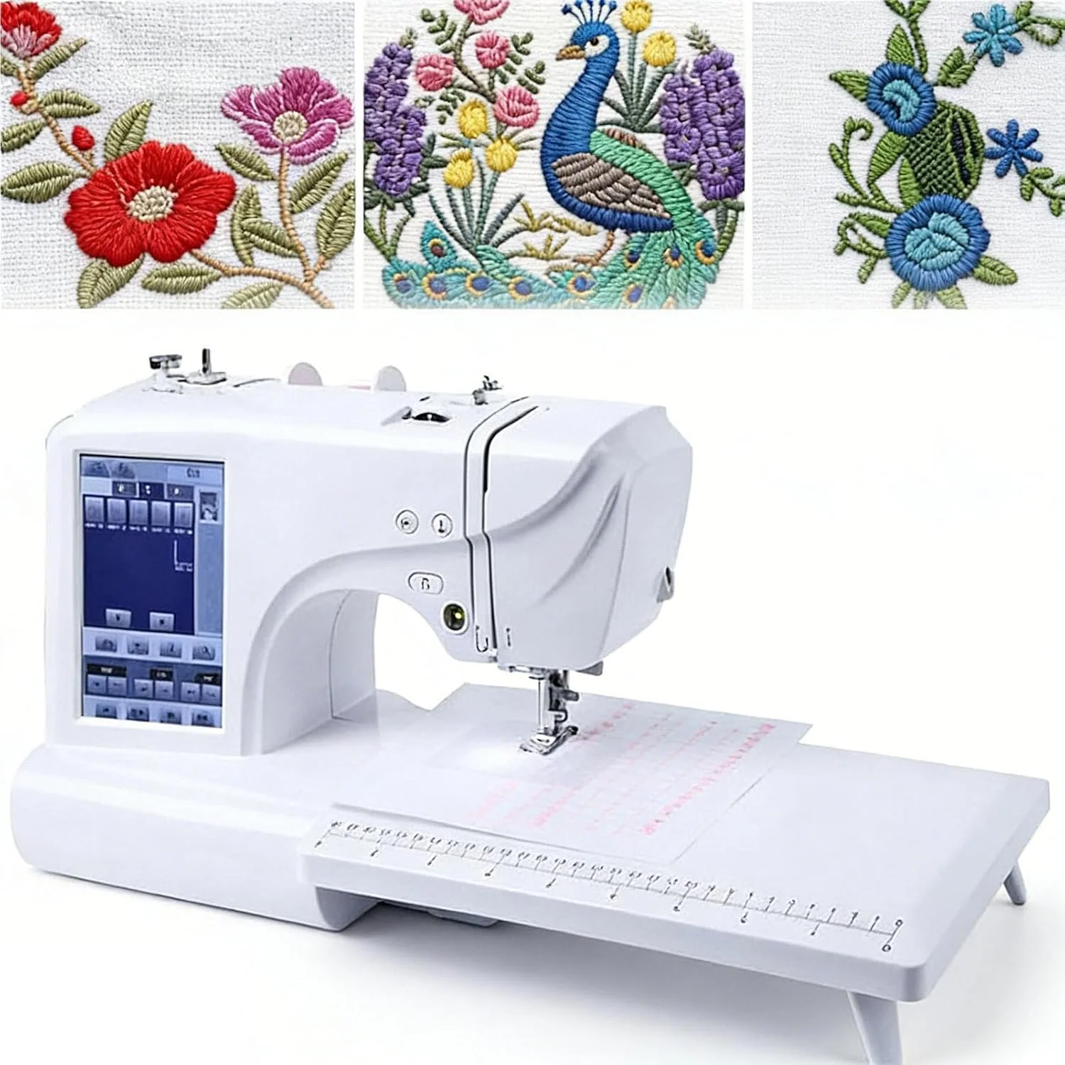 HaiZethonic Overlock-Nähmaschinen, Grau, Automatische Nähmaschine, Näh Und Stickmaschine, Näh Und Quiltmaschine Mit Anschiebetisch Computergesteuert