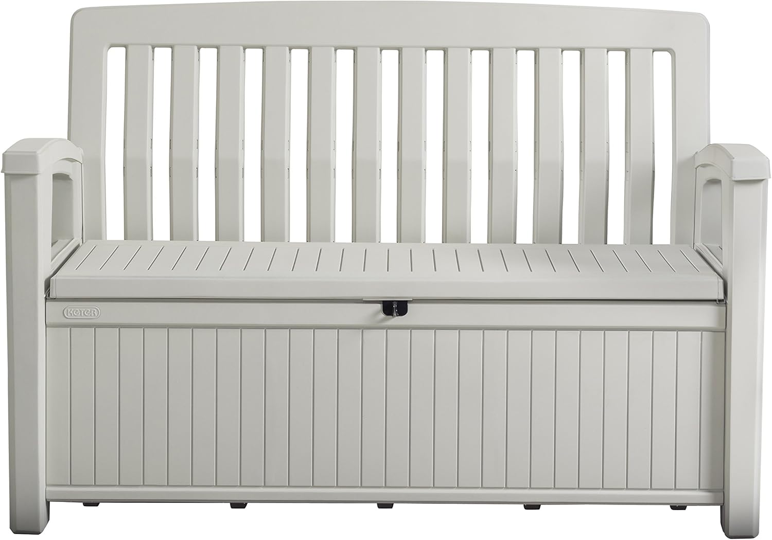 Keter 12-938067 Patio Bench Garden Bench Resin White 132.5 x 63.5 x 89.5 cm Capacity 227 L