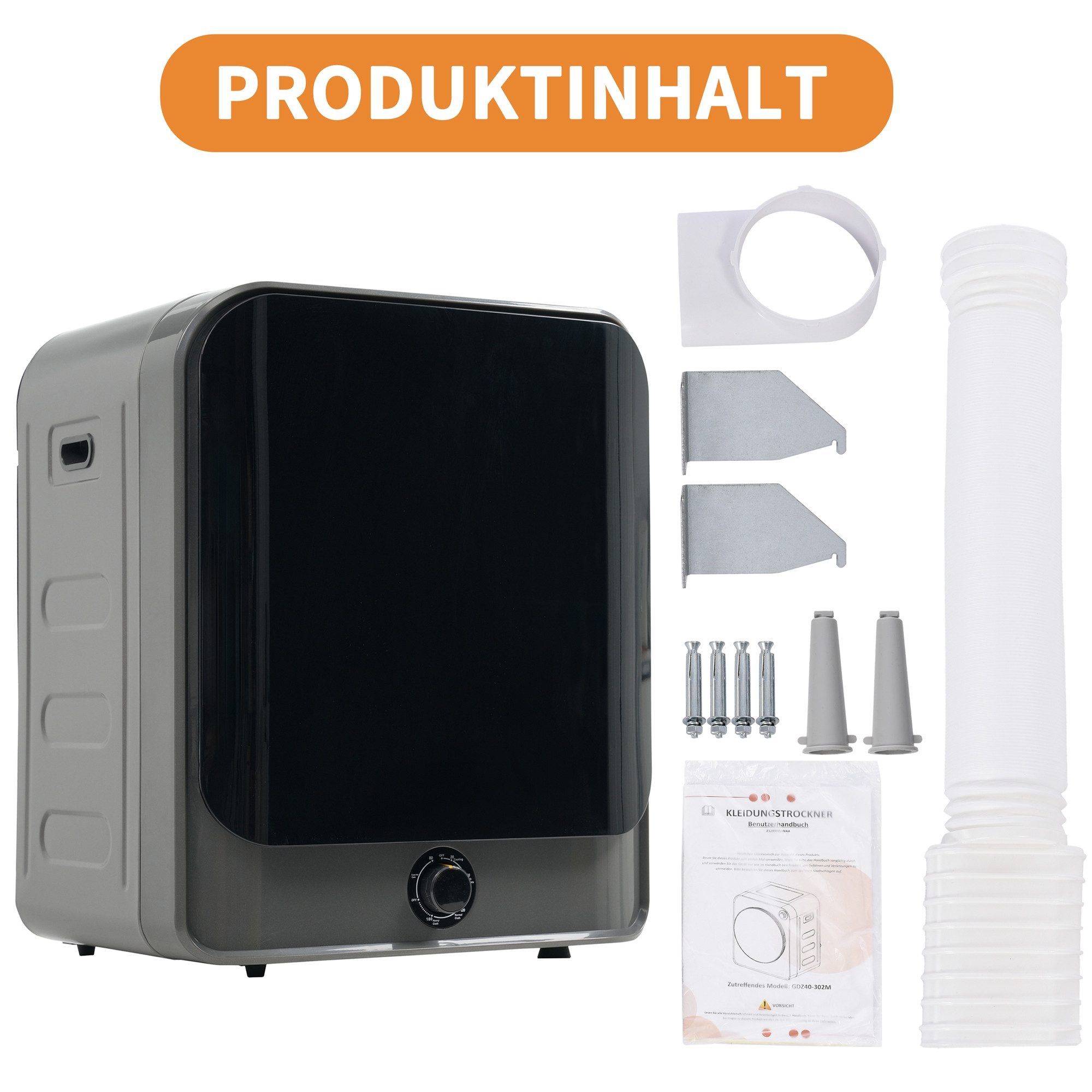 Ablufttrockner 5 Trocknungsprogramme für verschiedene Textilien 3kg