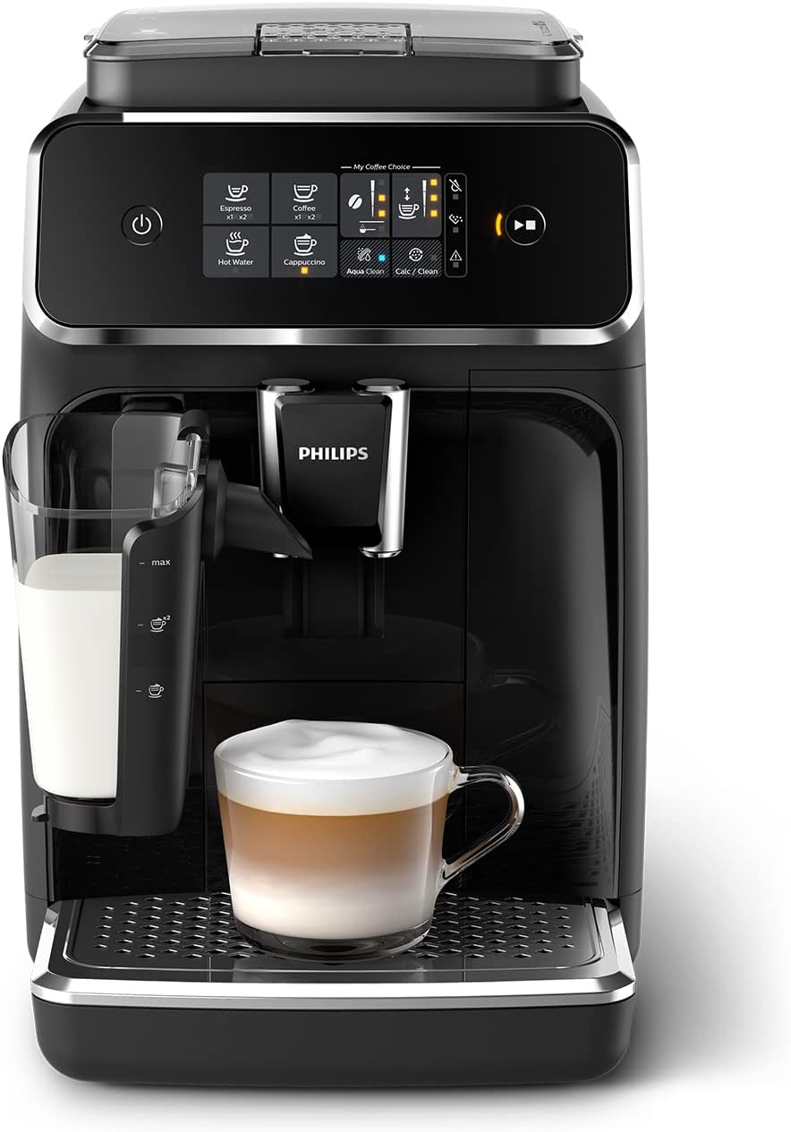 Philips Domestic Appliances 2200 Serie EP2231/40 Kaffeevollautomat, 3 Kaffeespezialitäten (LatteGo Milchsystem) 1500 Watt, 1.8 Liter, 37.1 x 24.6 x 43.4 cm, Klavierlack-schwarz