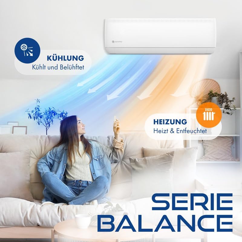 Multisplit Klimaanlage 3 Innengeräte Set (3 x 2,6kW) Klimagerät Air Conditioner mit Heizfunktion 21000 BTU 6,2kW A++ WiFi/App-Steuerung 4D AirFlow Heizen bis -20°C Vorgefüllt R32