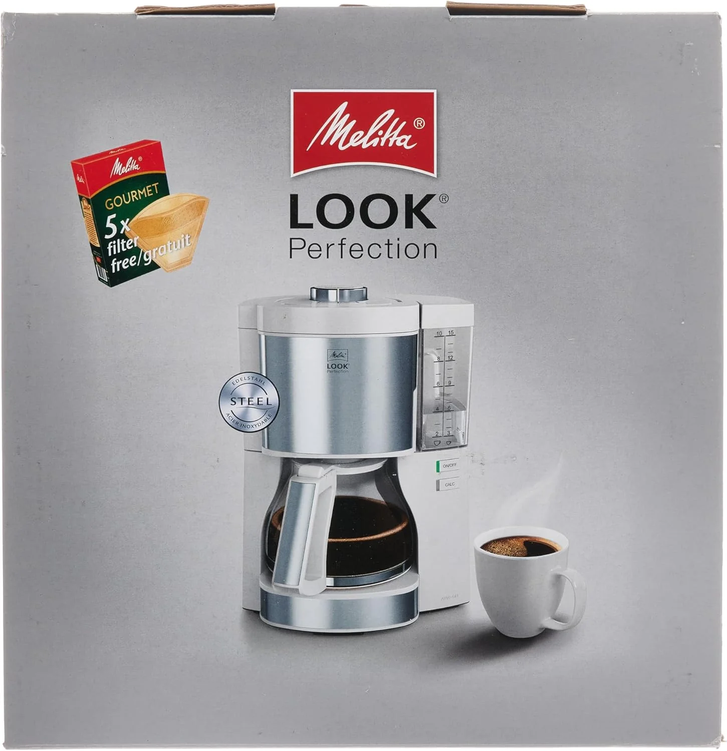 Melitta Look Perfection - Filterkoffiezetapparaat - met thermoskan - druppelstop - 10 kopjes - Zwart (1025-16)