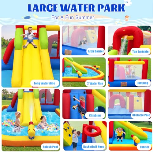Ballsea Castello gonfiabile con ventola, materiale di alta qualità, certificato di sicurezza, uso umido e asciutto, ideale per interni, esterni, compleanni e feste in famiglia : Amazon.it: Giochi e giocattoli
