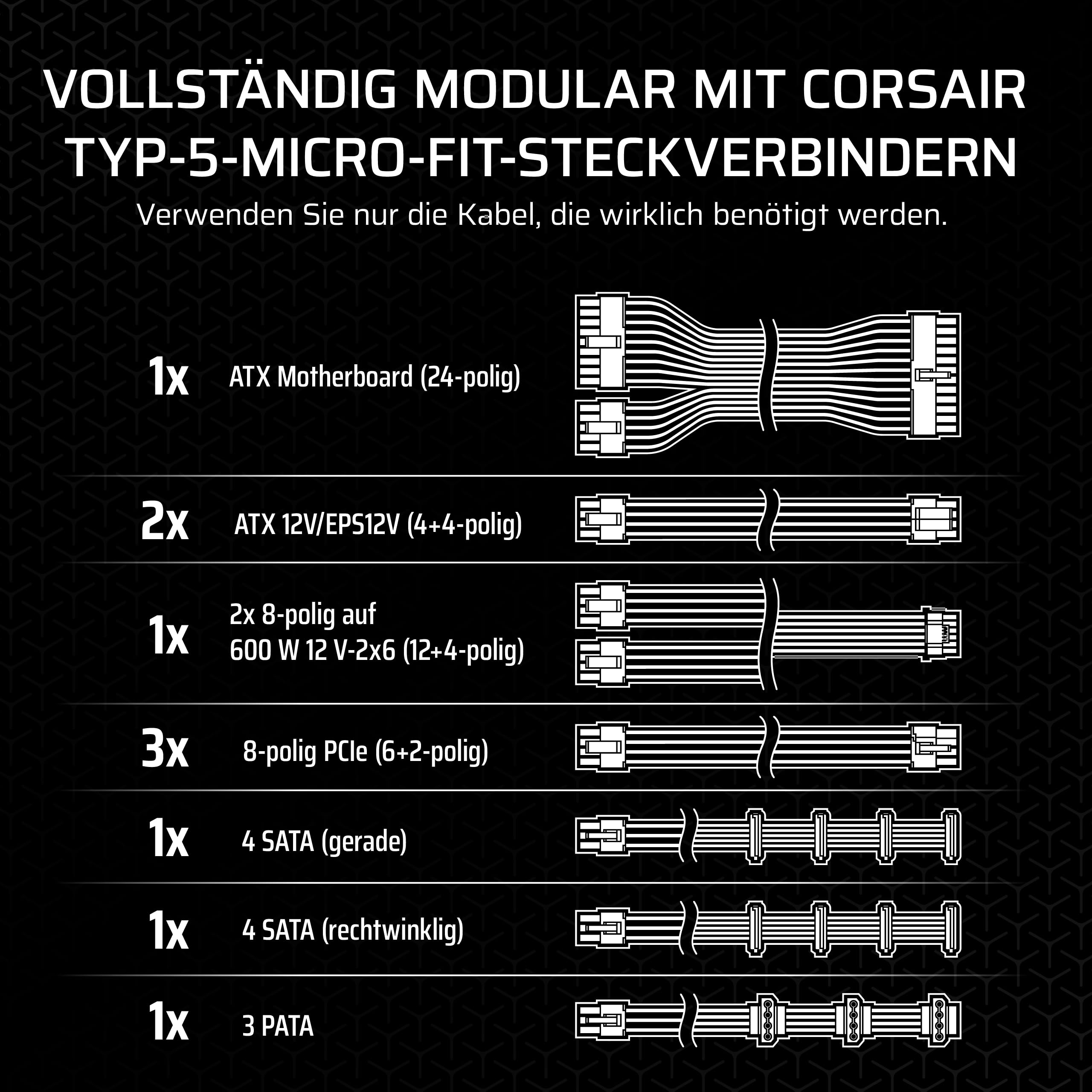 850-W-SFX-Netzteil SF850 80 PLUS Platinum vollständig modular ATX 3.1 PCIe 5.1 mit SFX-to-ATX-Halterung