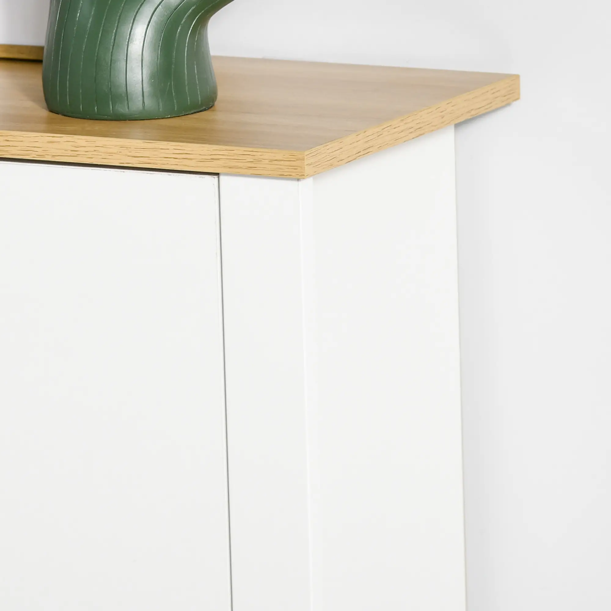 HOMCOM Schuhschrank 2 Klappen 12 Paar Schuhe Kippschutz Weiß