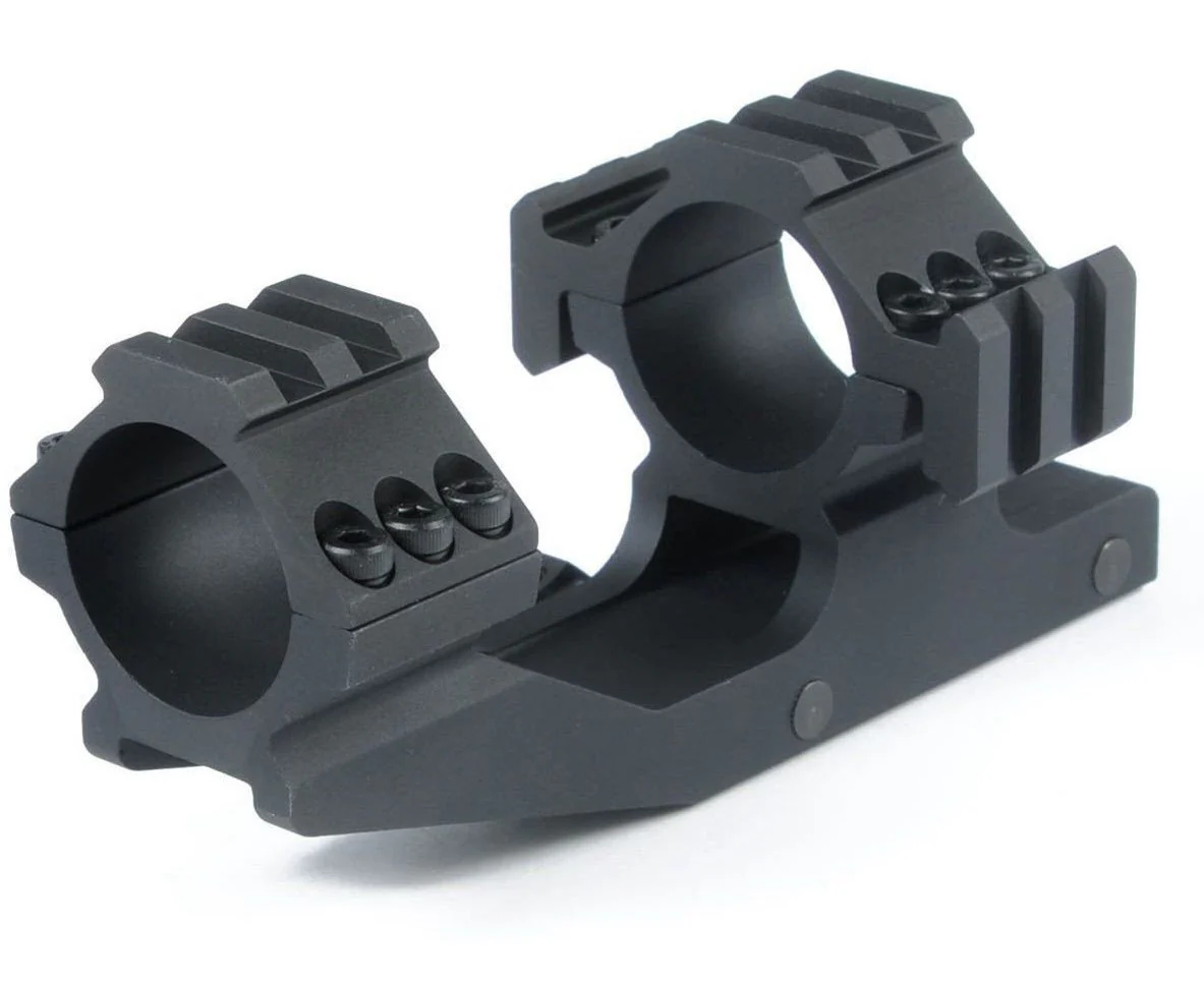 Scope Mount 30mm - 1 inch Scope Rings Cantilever Mount with Picatinny Top and Side Rails Ring Scope Mount PEPR Black