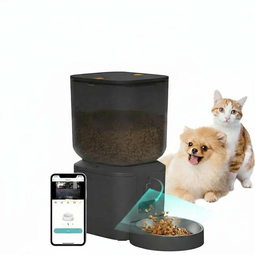 Smart Automatic Pet Feeder with Camera & Two-Way Audio | 8L | 6 Meals | Stainless Steel Bowl