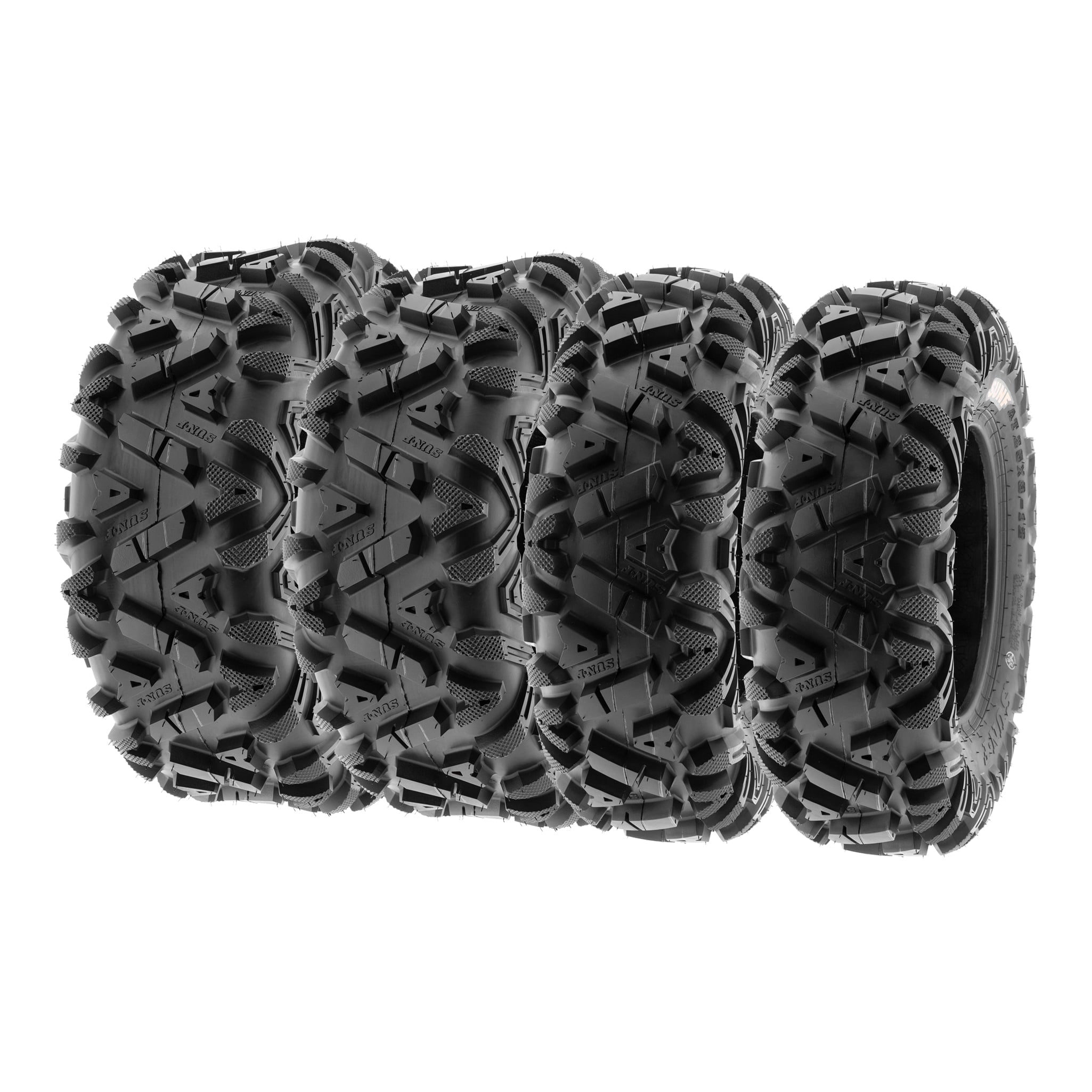 SunF All Terrain ATV UTV Tires 25&times;8 12 and 25&times;10 12 6 PR A033 (Complete Full Set of 4)