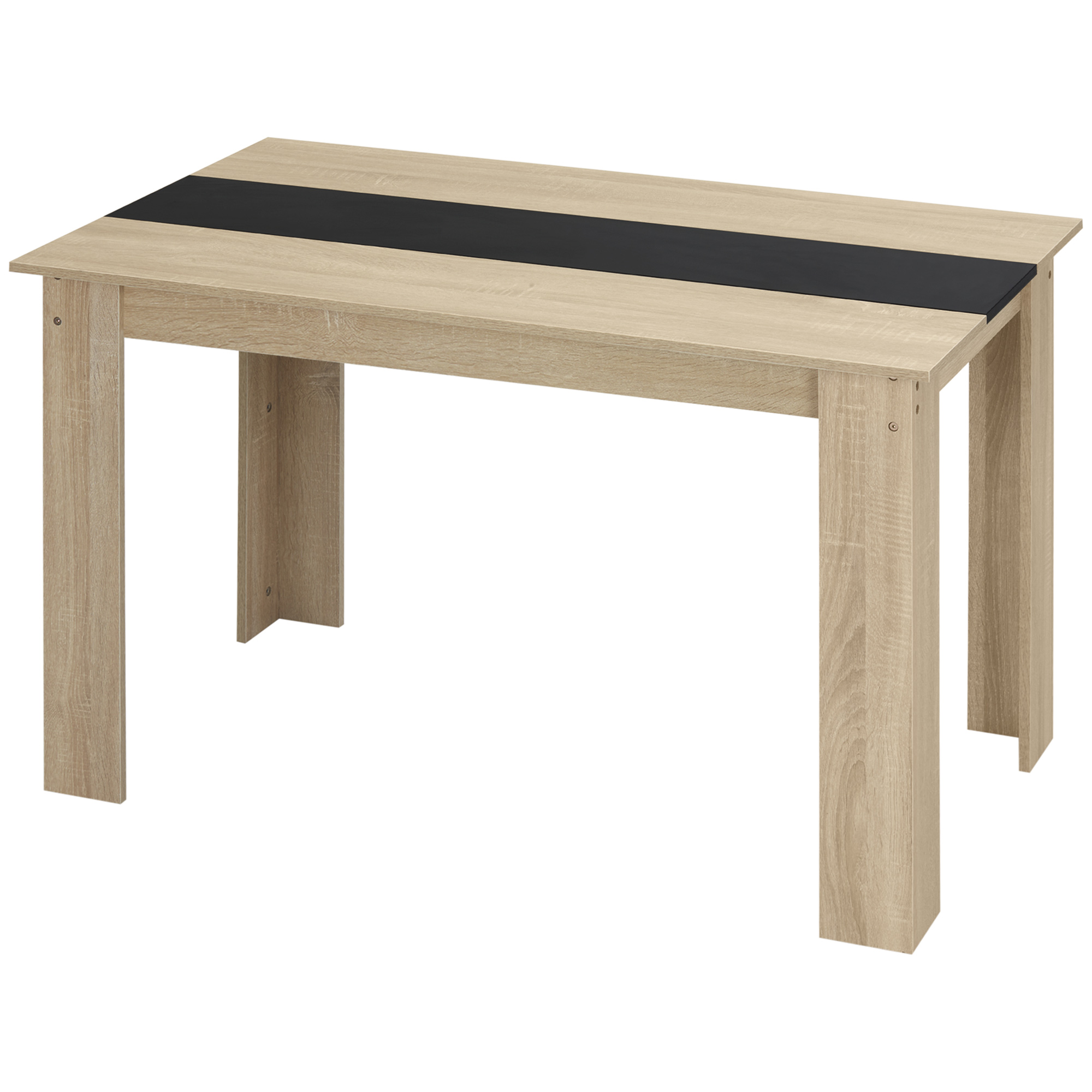 HOMCOM Esstisch im modernen Design mit großer Tischplatte für 4-6 Personen aus naturbelassenem Holz, Maße 120L x 69B x 75H cm