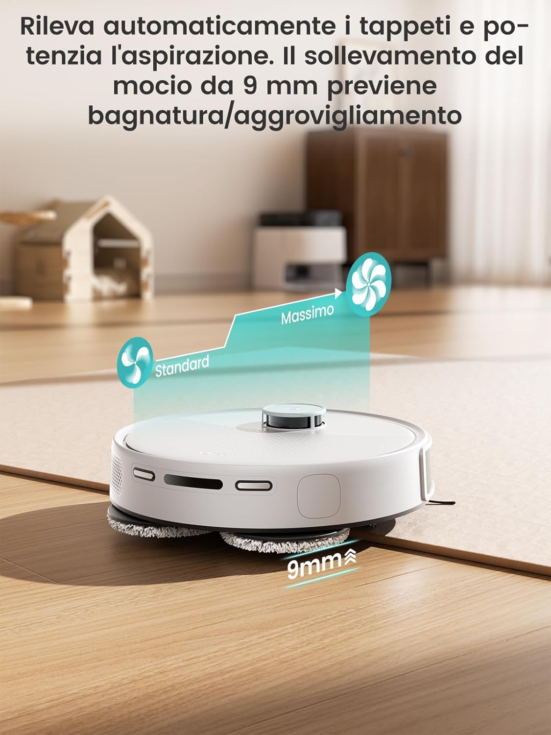 Lefant Robot Aspirapolvere con 2200Pa, Senza Grovigli,7,6cm Ultra Sottile,Autocaricante,Wi-Fi/App/Alexa,120 Minuti,6 Modalit脿 di Pulizia,Ideale per Peli di Animali Domestici,Pavimenti Duri M210-Pro