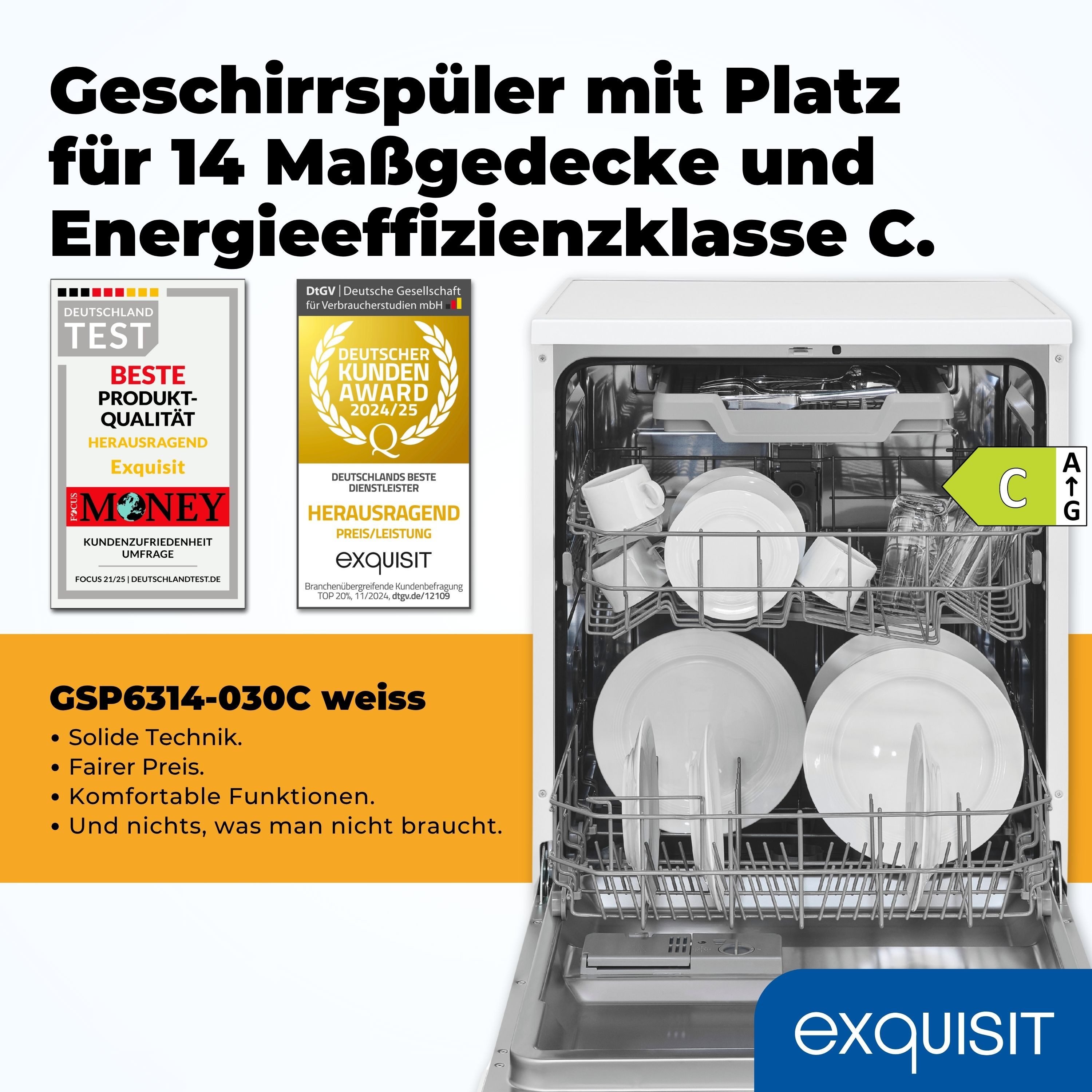 Standgeschirrspüler 6314 GSP6314-030C weiss