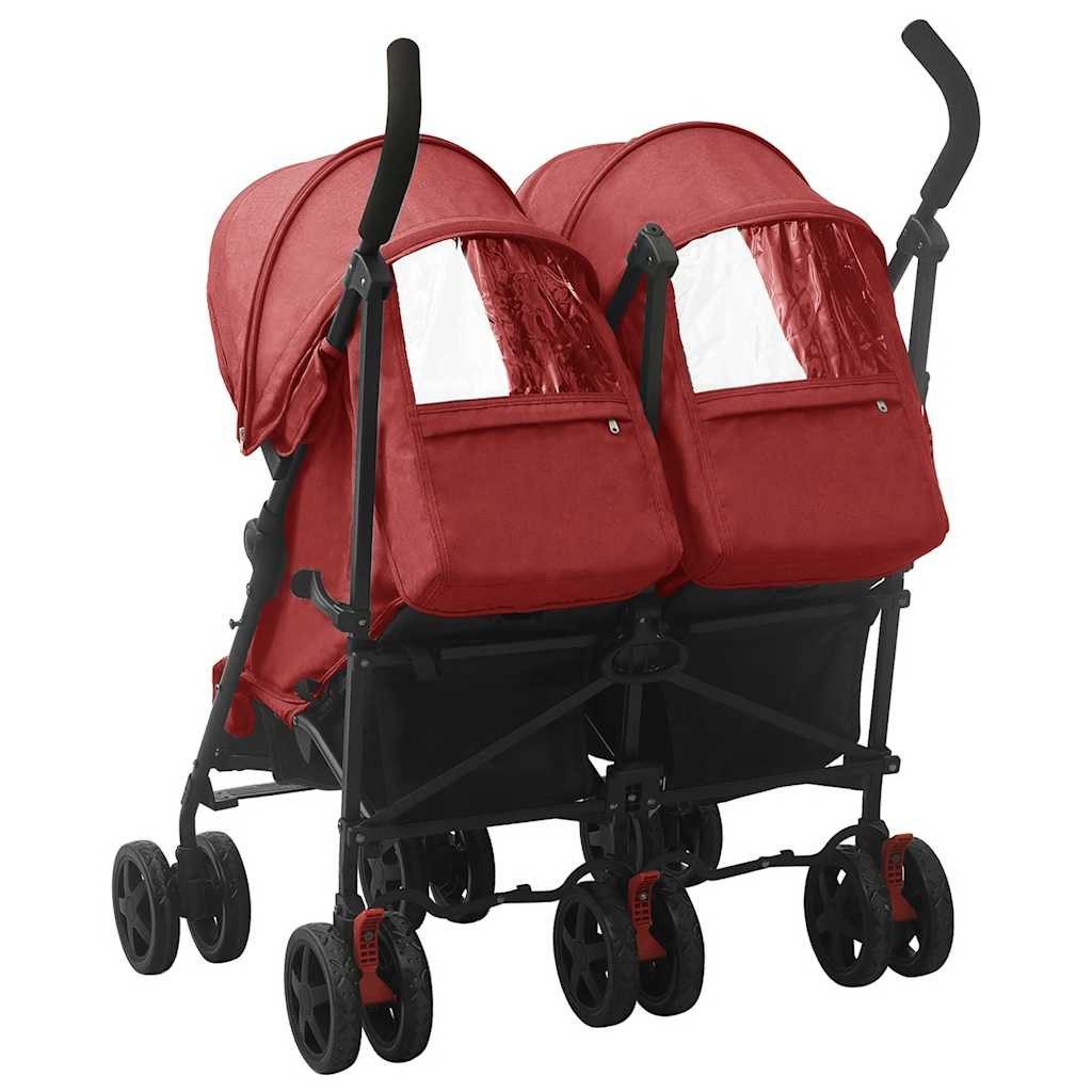 Kinder-Buggy Geschwisterwagen Rot Stahl