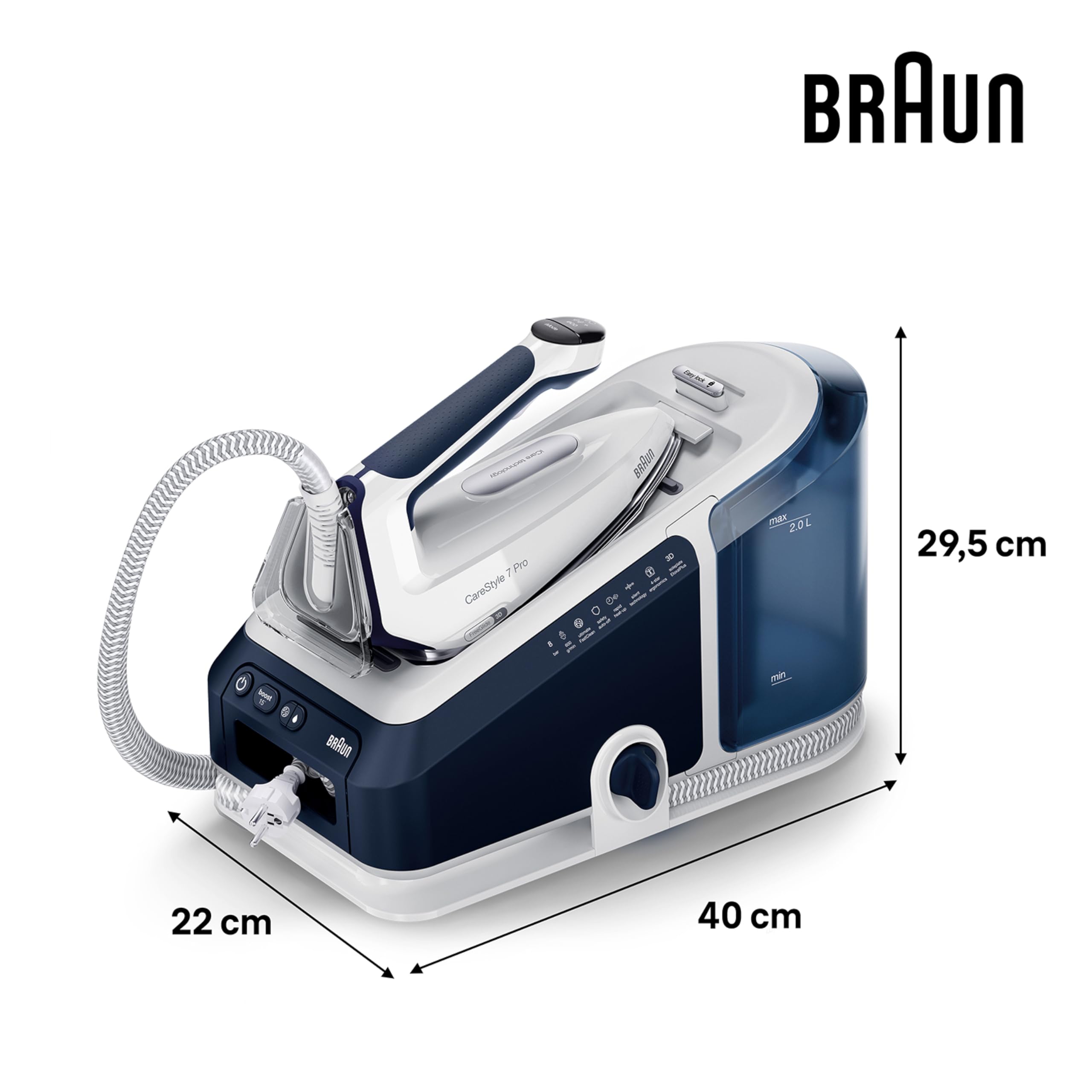 Dampfbügelstation CareStyle 7 Pro IS 7282 2700 W 600 g/min Dampfstoß 2 l Wassertank FreeGlide 3D Bügelsohle iCare