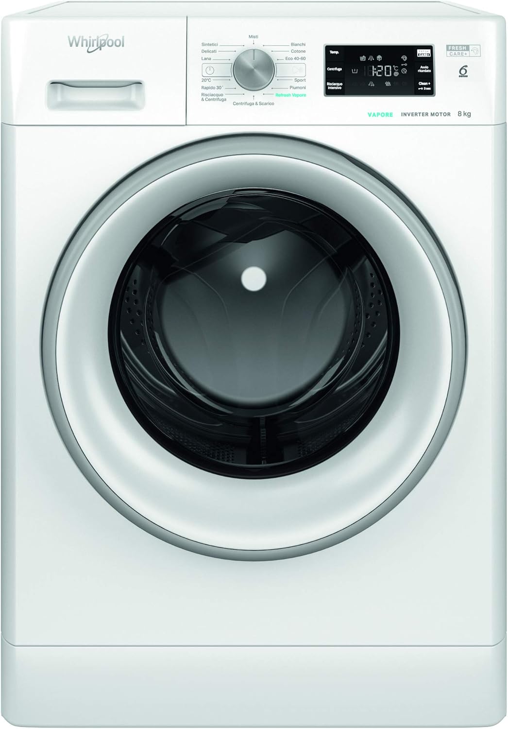 Whirlpool FFB 846 SV IT - Washing Machine 8 kg Freestanding, Front Load, Spin 1400 RPM. Width 59.5 cm, Depth 63 cm, Height 84.5 cm, Energy Class A