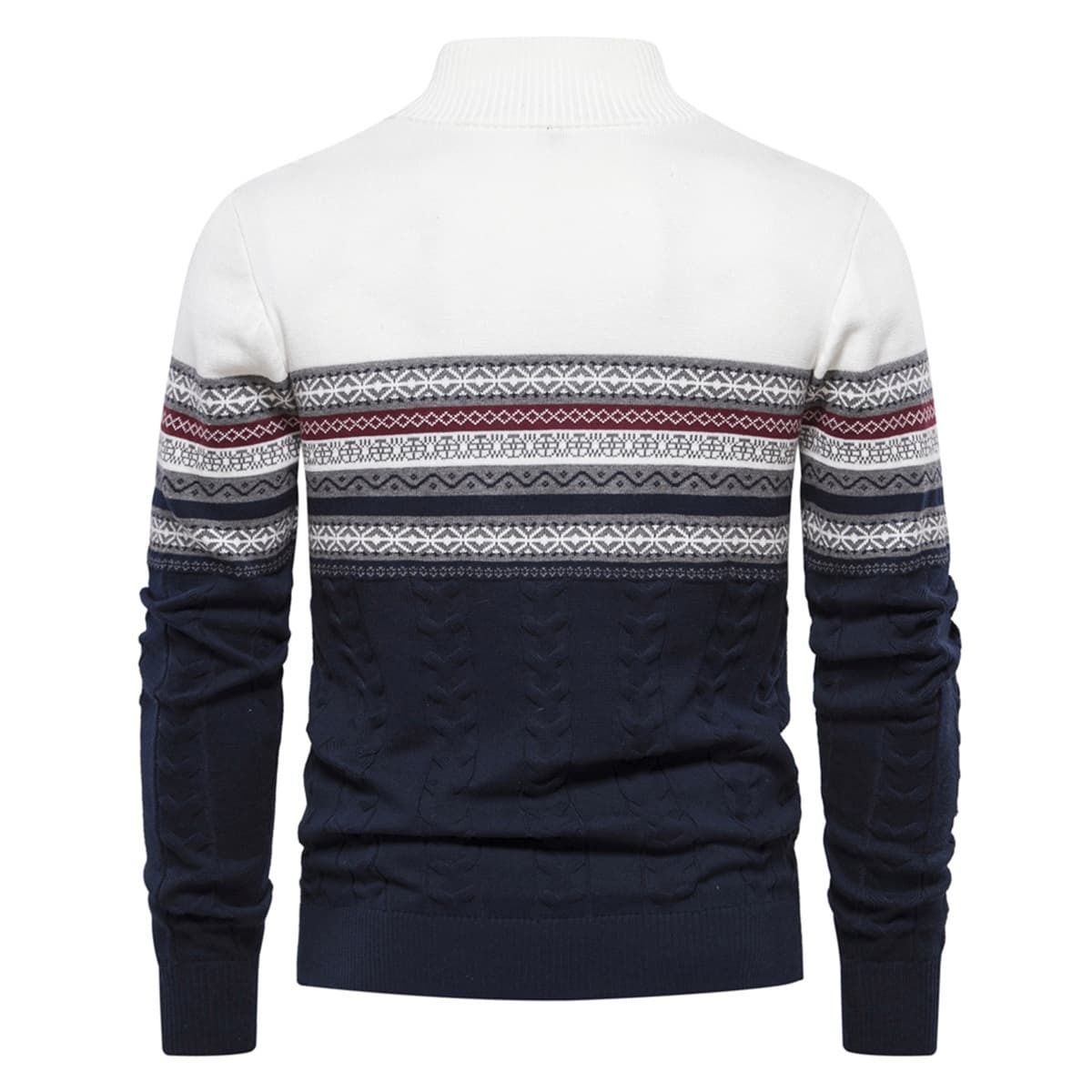 Men's Half-Zip Stand Collar Polo Sweater