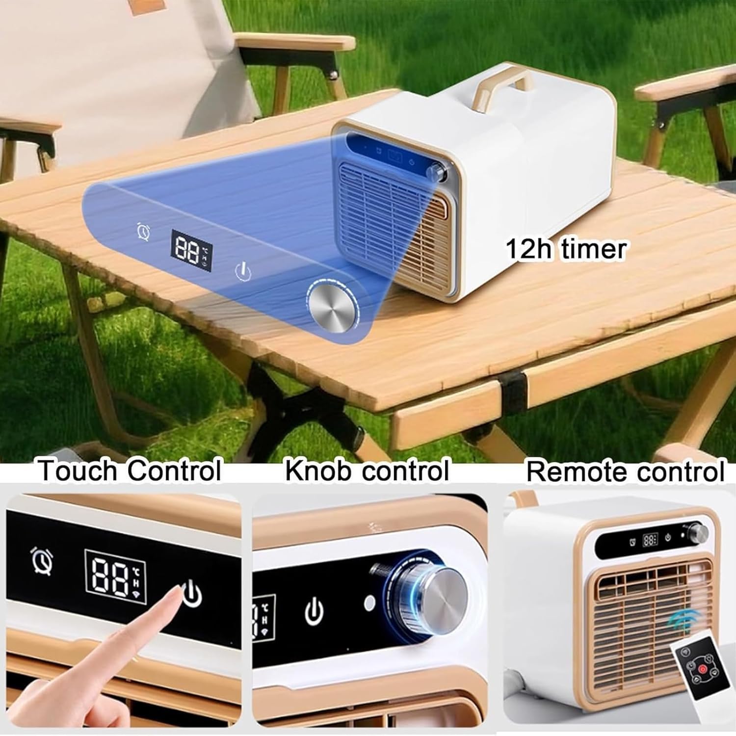 Tragbare Mini-Klimaanlage, Split-Kühlsystem, 5000 BTU, leise Kühlung, keine Fensterabdichtung erforderlich, Touch-Bedienung & Fernbedienung, Timer-Steuerung(With 2-meter connecting pipe)