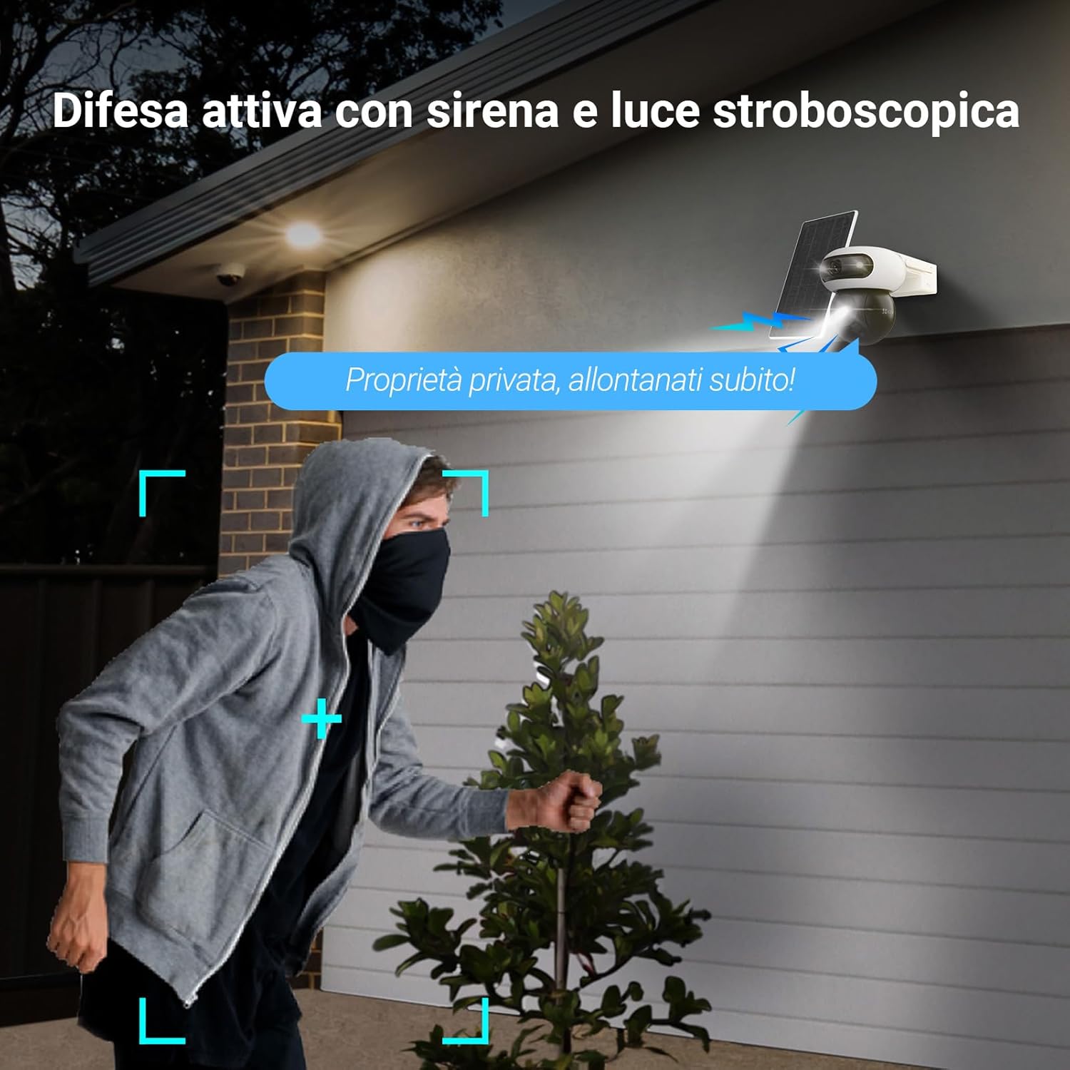 EZVIZ 8MP (4MP+4MP) Telecamera WiFi Esterno Batteria con Doppia Lente, Telecamera Solare per Esterni Senza Fili, Modalità AOV, Rilevamento di Persone/Veicoli, CB90 Dual+8W Pannello Solare