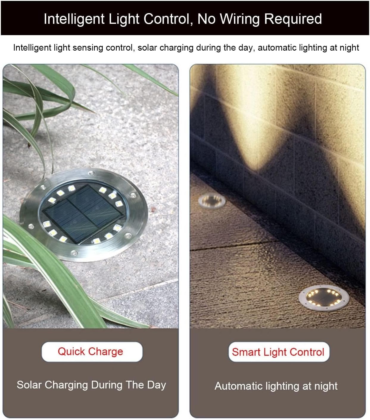 Outdoor LED So Buried Lights Waterproof IP65 Round Pathway Lights for Deck Garden Lawn and Patio Embedded Landscape Floor Lamps for Yard Decoration