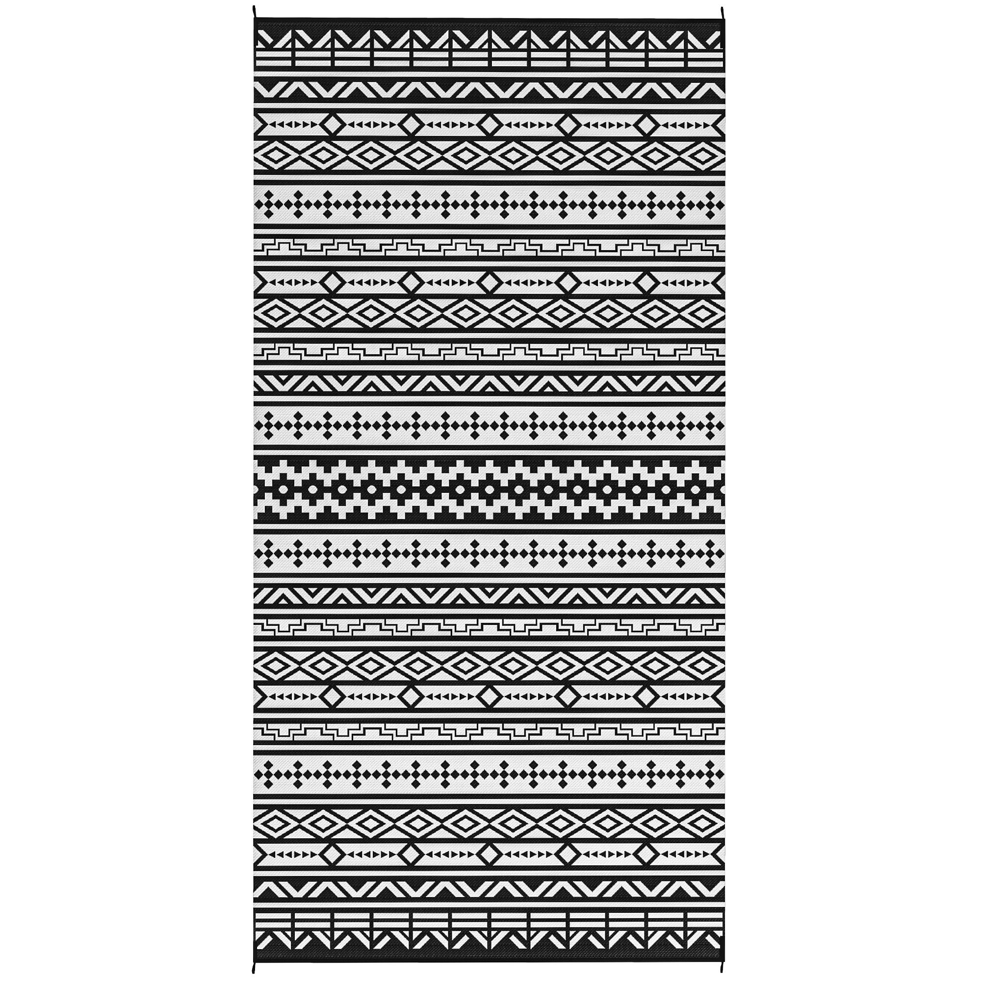 Outsunny Outdoor Teppich robuster Wetterfest Outdoorteppich, Carpet mit Boho-Style, Outdoor-Teppich für Wohnzimmer Balkon