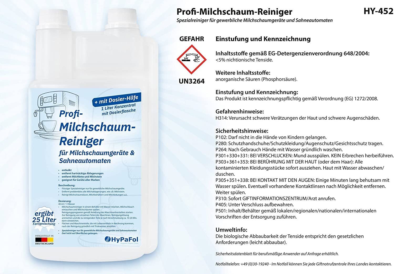 Milchaufschäumer Milchschaumreiniger, flüssiger Spezialreiniger für Milchschaumgeräte