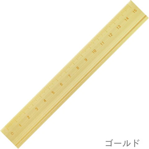 SLIP-ON ALUMINIUM RULER 15CM GOLD