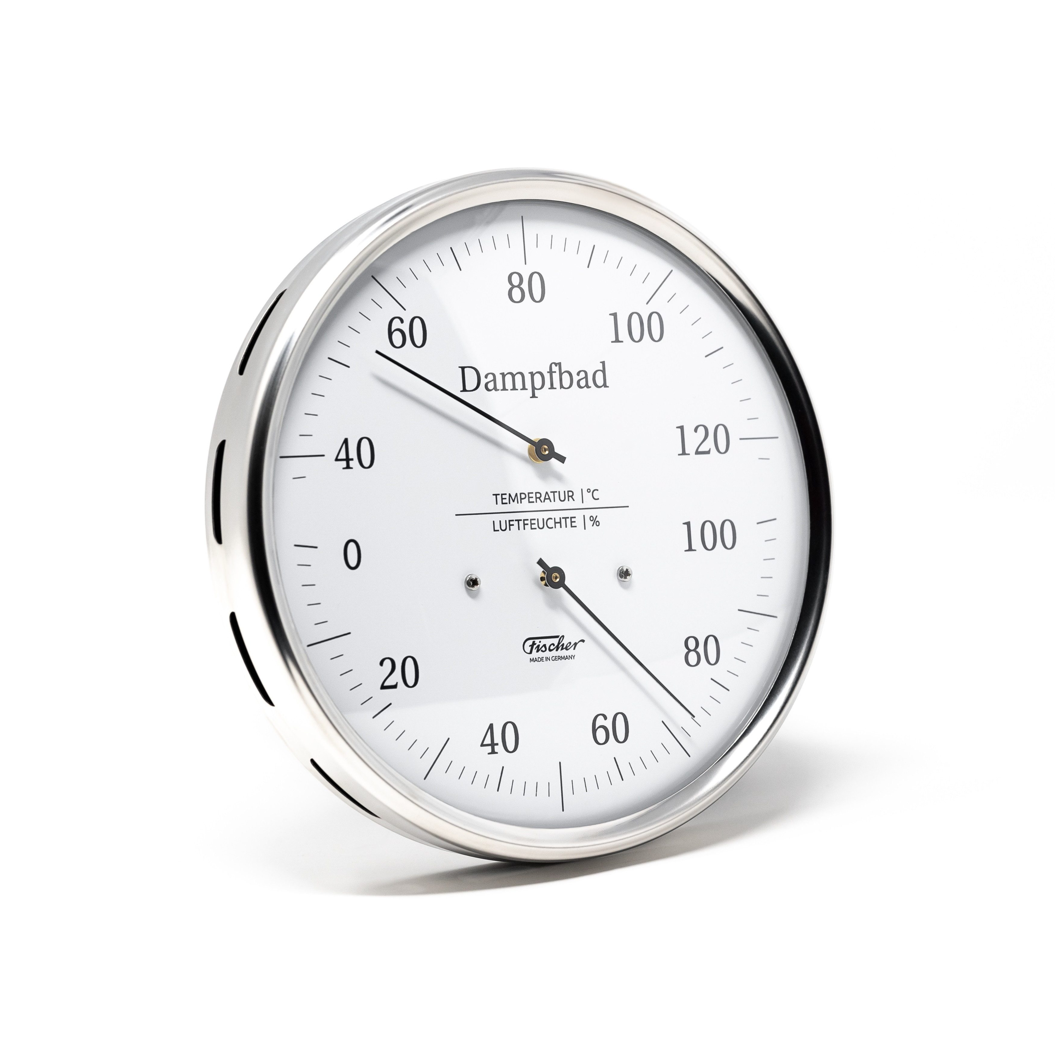 Klimamesser Fischer 182.01 Sauna-Thermohygrometer 130 mm Edelstahl Made in Germany