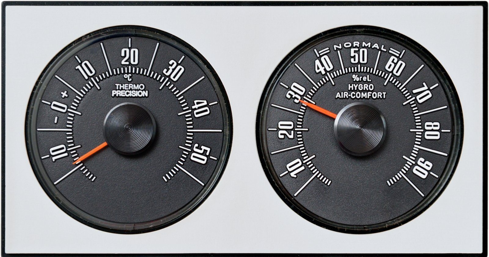 Wetterstation History Hygrometer Thermometer original 1972 silberfarben