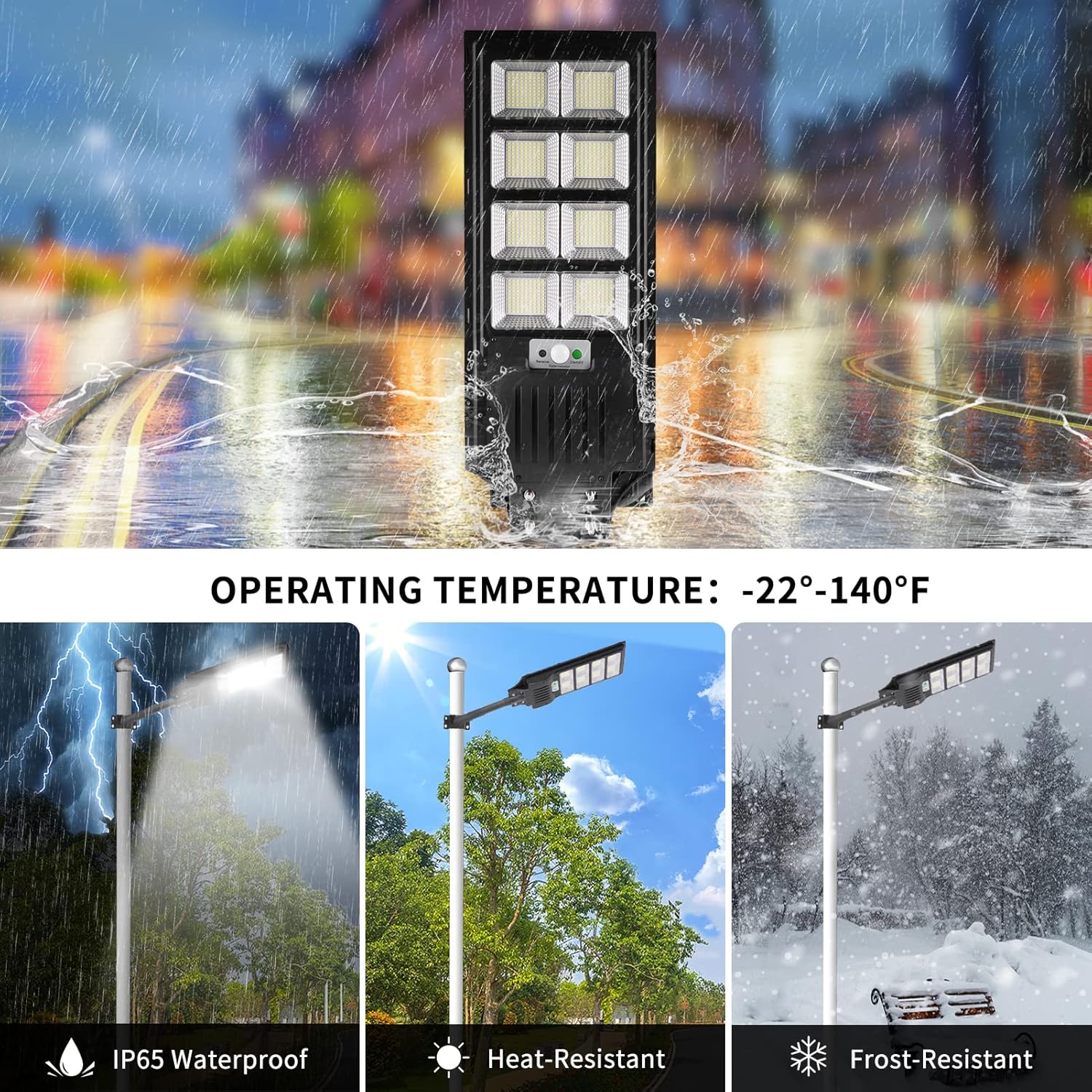 Viugreum 6 PACK 400W LED Solar Straßenlaterne mit Fernbedienung 720 LED 6500K Straßenlampe Wandleuchte mit Bewegungsmelder Sensor IP65 Wasserdicht Außen Straßenleuchte Wegeleuchte Freien