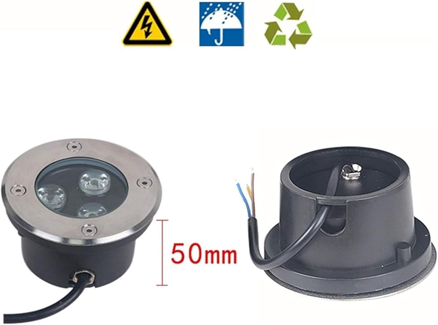 Ultradünne 3 W LED-Bodenleuchten, IP67, wasserdicht, Außeneinbaubeleuchtung für Garten, Hof und Terrasse, schlanke Landschaftslichter, 4 Stück für Weg und Deck