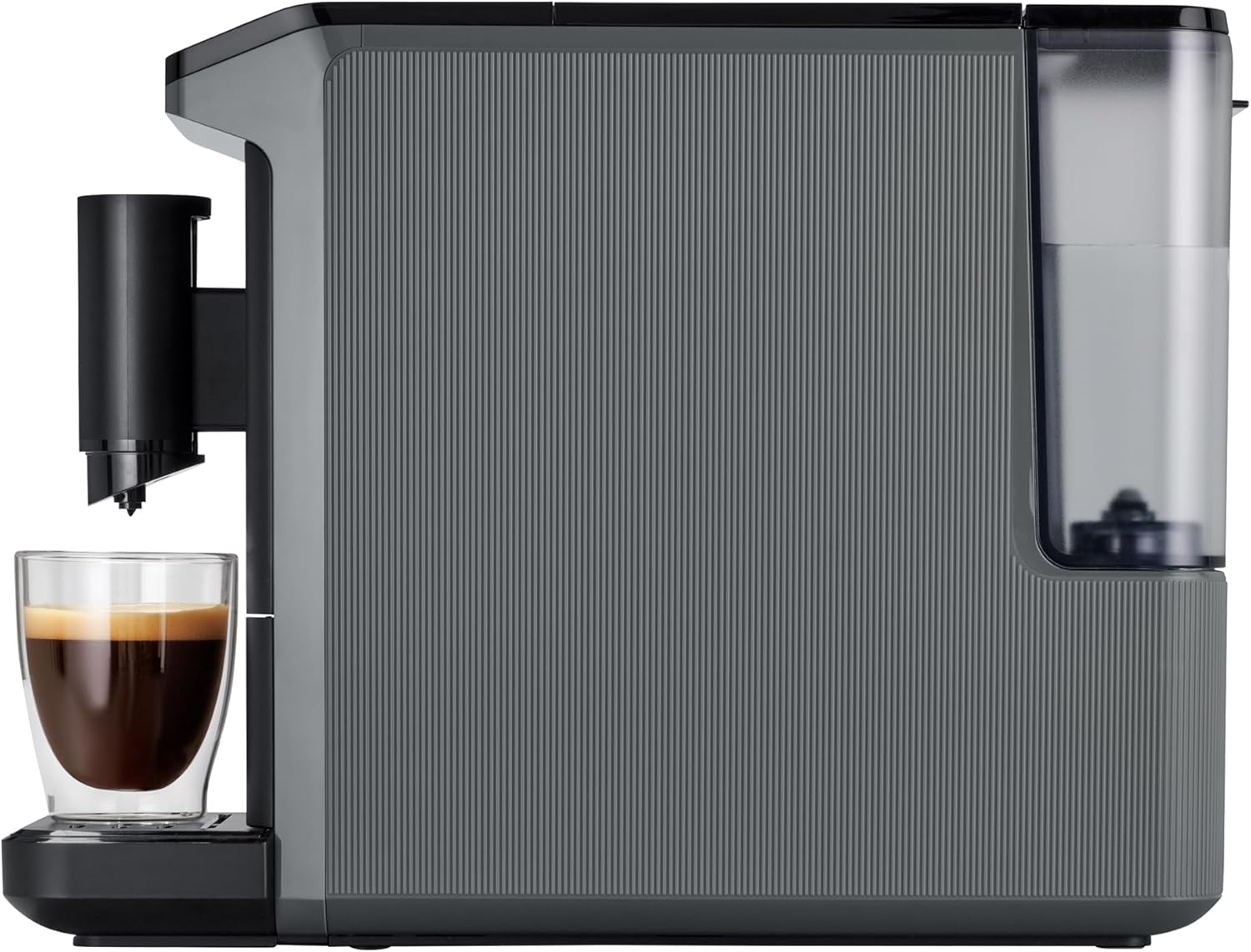 Tchibo Kaffeevollautomat Esperto mini für Caffè Crema und Espresso, nur 16cm breit, klein und kompakt, geeignet für jede Küche, Camping, Studentenapartment, Grau - INKLUSIVE Kaffeeprobierset GRATIS