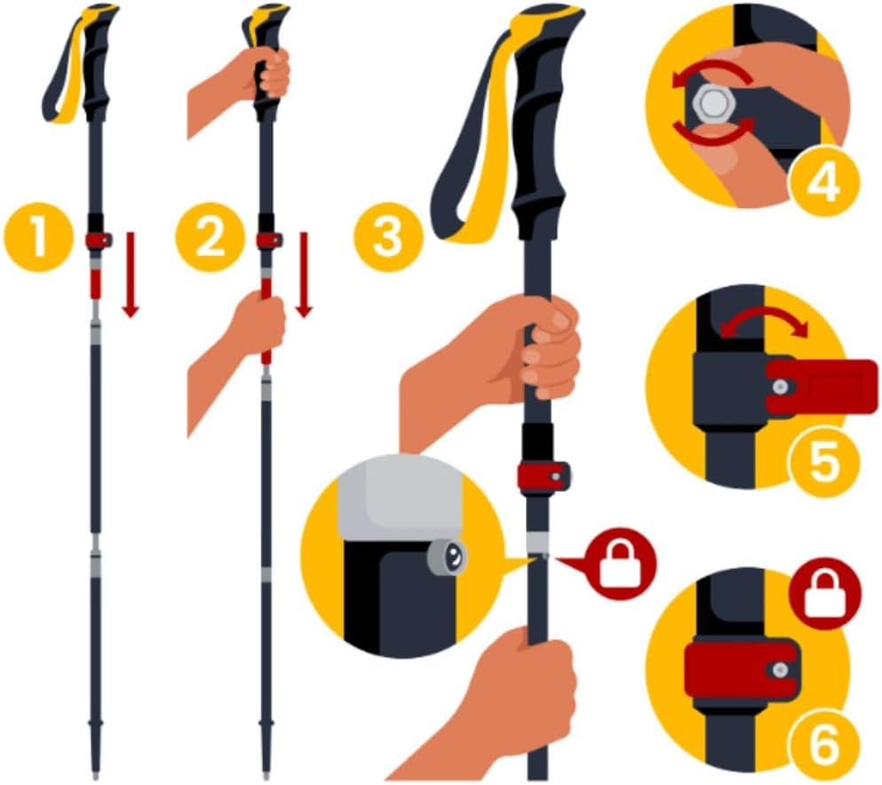 BOLLSEN Expedition Pro Wanderstöcke faltbar – Leichte Aluminium Trekkingstöcke, faltbar & höhenverstellbar – verstellbare Stöcke für Wandern, Trekking & Nordic Walking