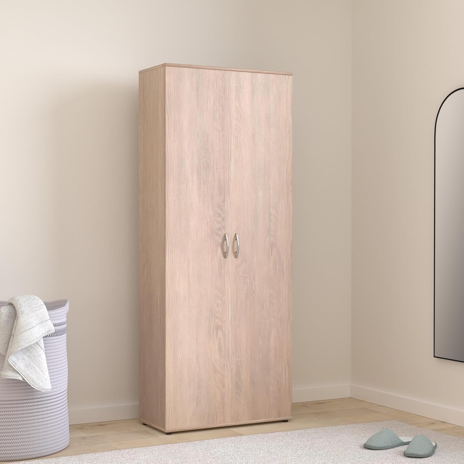 AVANTI TRENDSTORE - Talento - Scarpiera in legno laminato con 2 ante a battente e 5 ripiani interni, disponibile in 2 colorazioni diverse. Dimensioni LAP 70x176x34 cm (Quercia Sonoma)