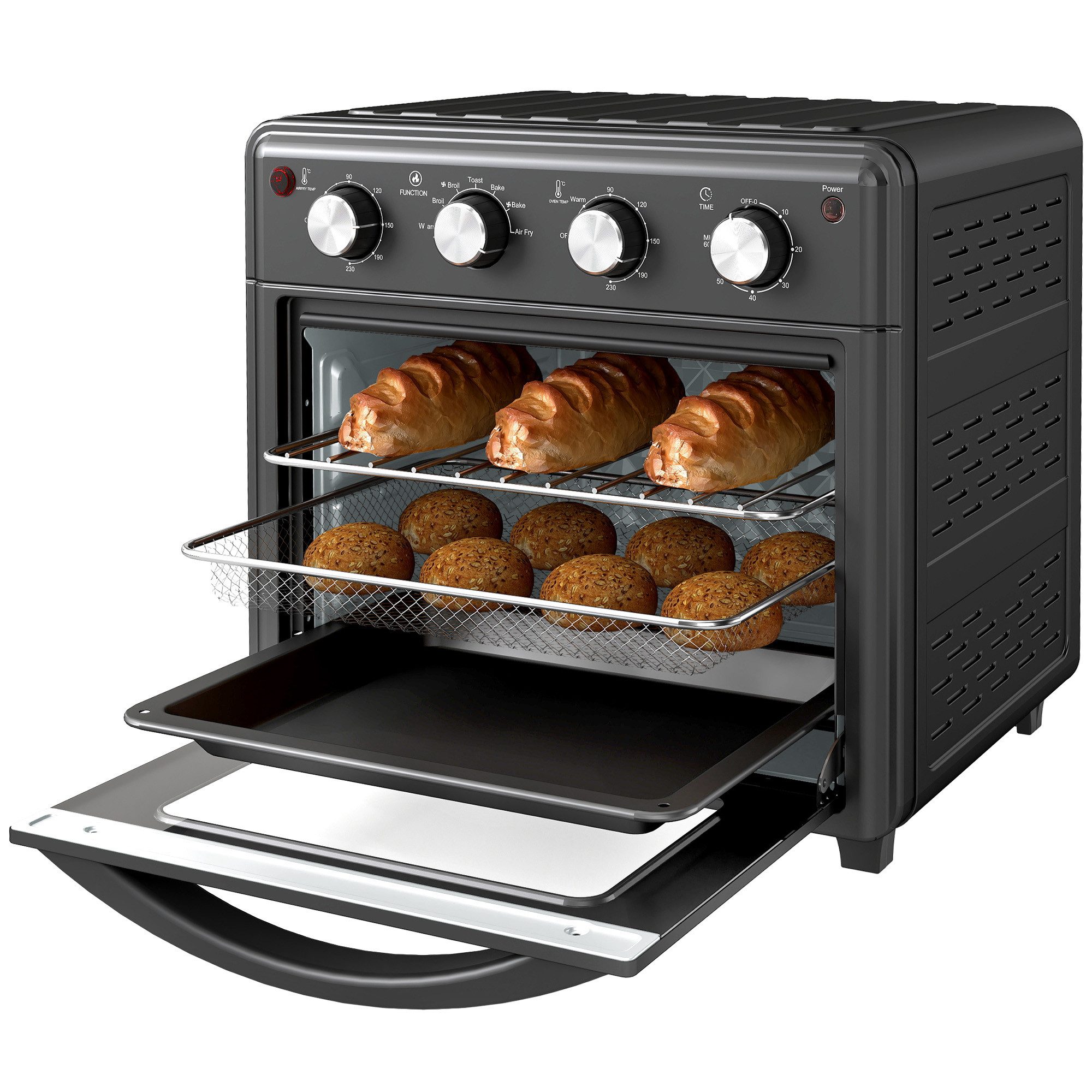 Minibackofen Minibackofen, Heißluftfritteuse, 90-230° C, 7 Programme, Zubehör