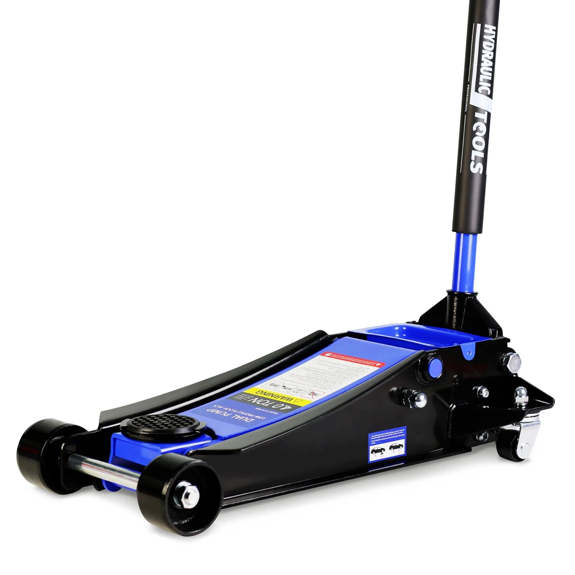 4-Tons hydraulische lage krik, robuuste lage autokrik met dubbele zuigerpomp, hefbereik van 10 tot 53 cm (4