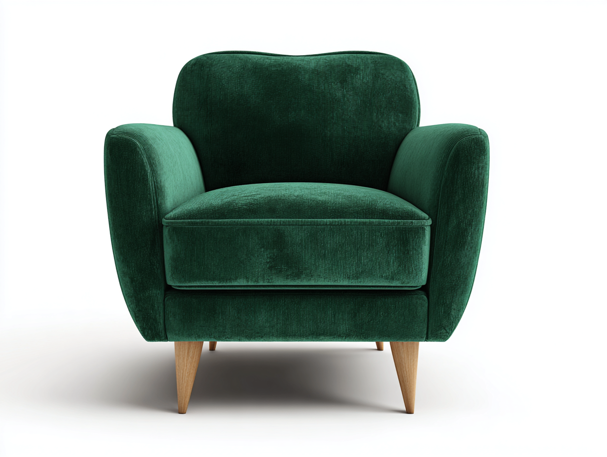 Sessel Samt Grün 90x85x82 cm - Gepolsterter Wohnzimmersessel geeignet für Wohnzimmer modernes Design